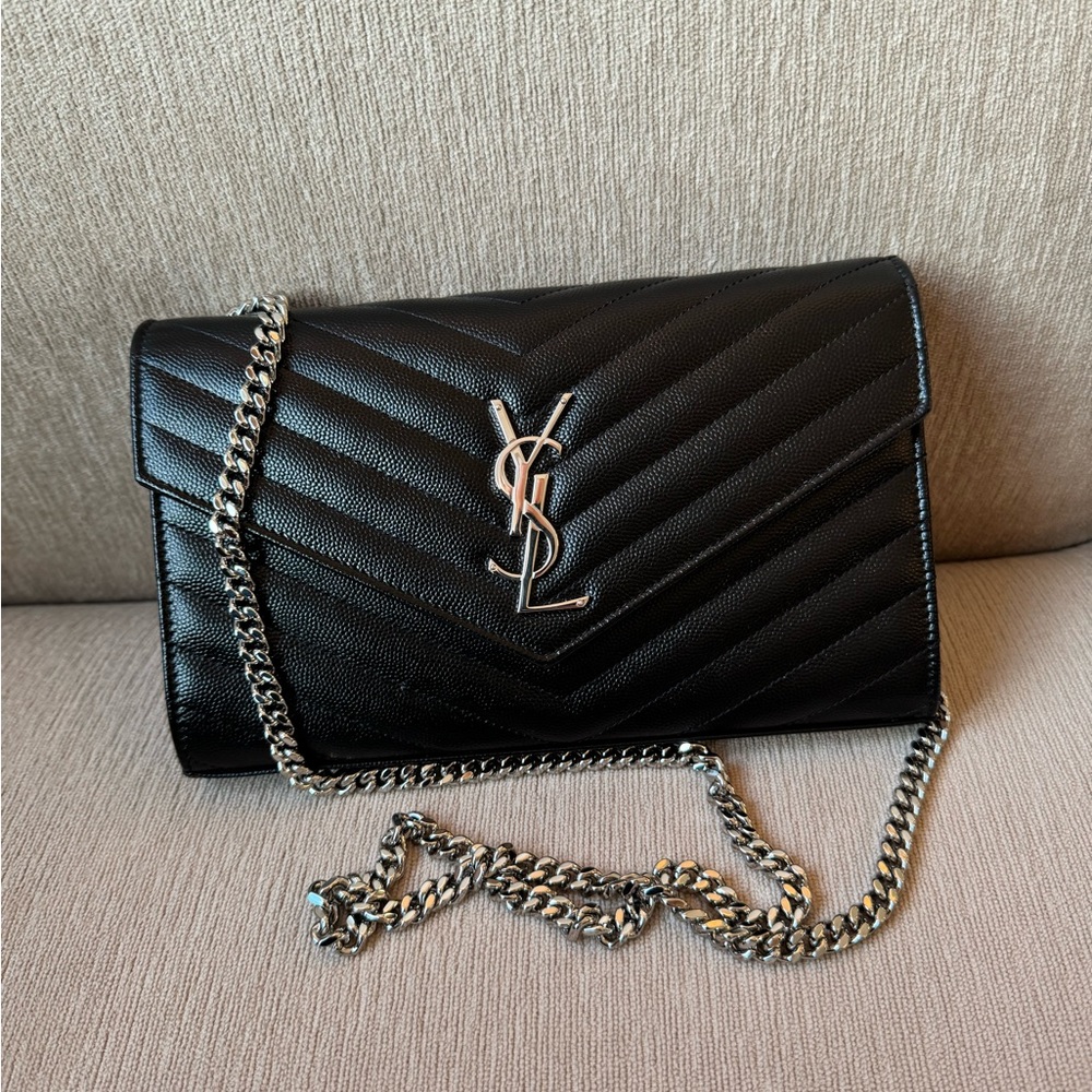 Saint Laurent Cassandre Envelope Chain Wallet